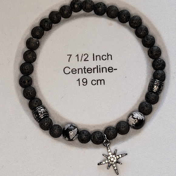 Picasso Jasper Lava Bead Handmade Bracelet - Picture 7 of 7